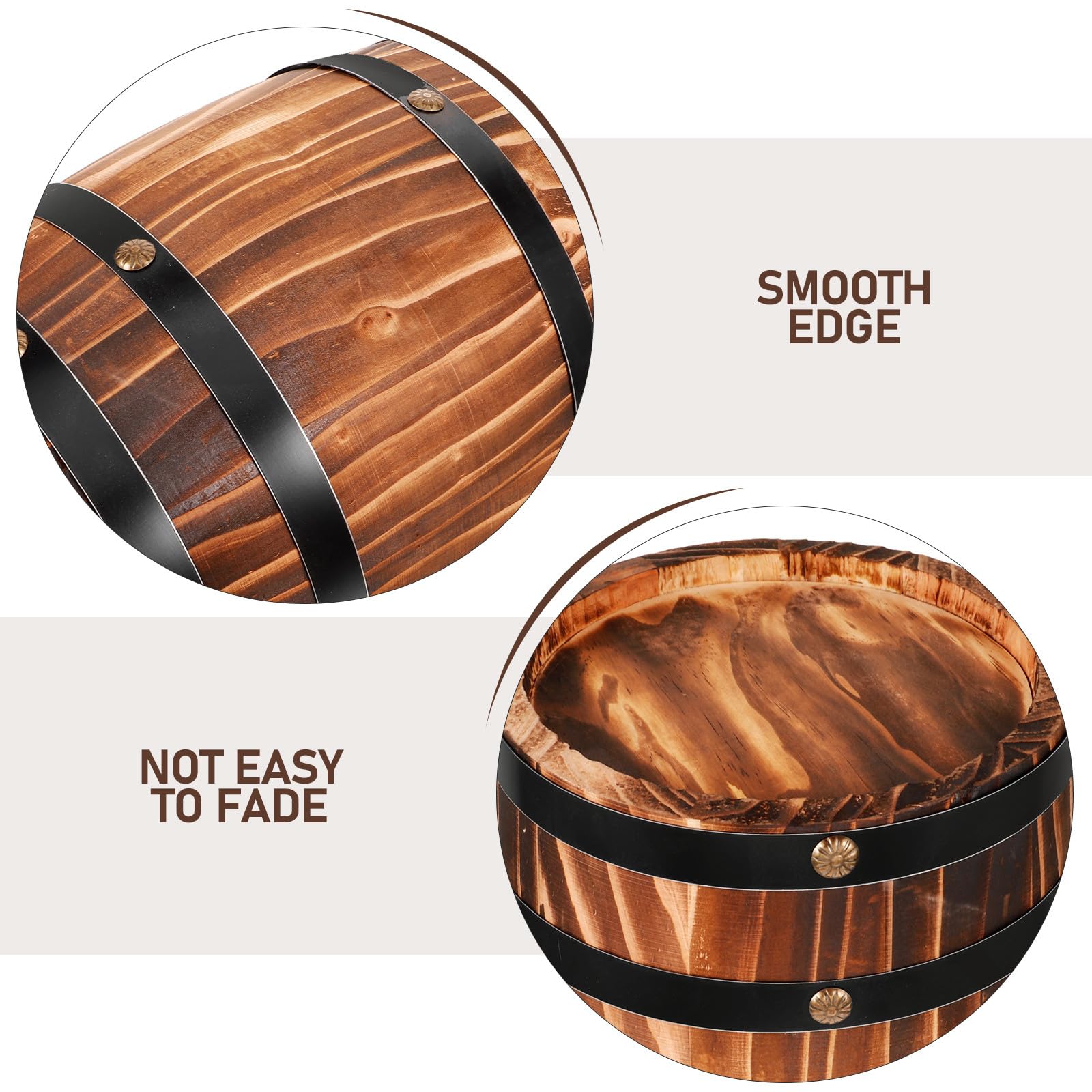 LIFKOME Holzfass Weinfass Deko Miniatur Eichenfass 20x16cm Barornament für Party und Whisky Bar Ausstattung