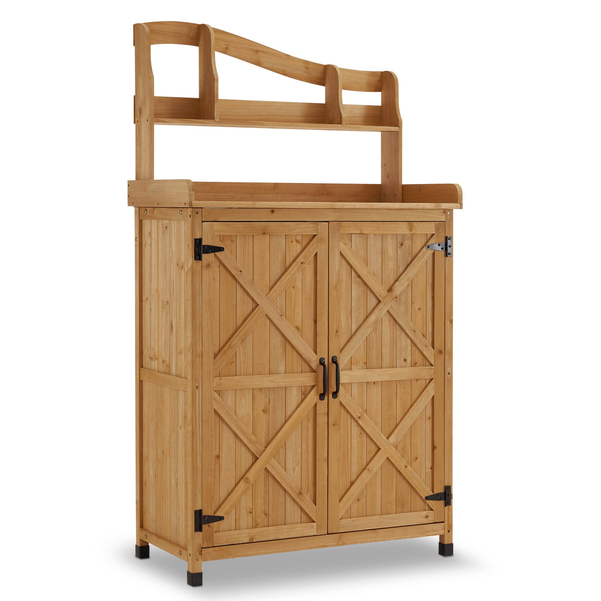 M MCombo Table de Jardinage en Bois résistante aux intempéries avec Plan de Travail Naturel