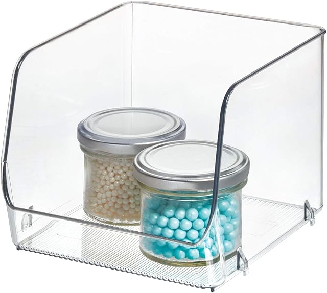 InterDesign 65170 Linus Stacking Organizer Bin, Medium, Set of 1, 15 x 16 x 13.5 cm