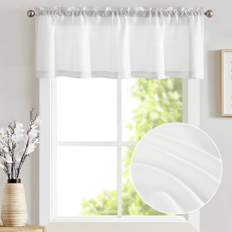 Amazon｜キッチン用セミ・レースカーテンと飾り布セット Valance| 18