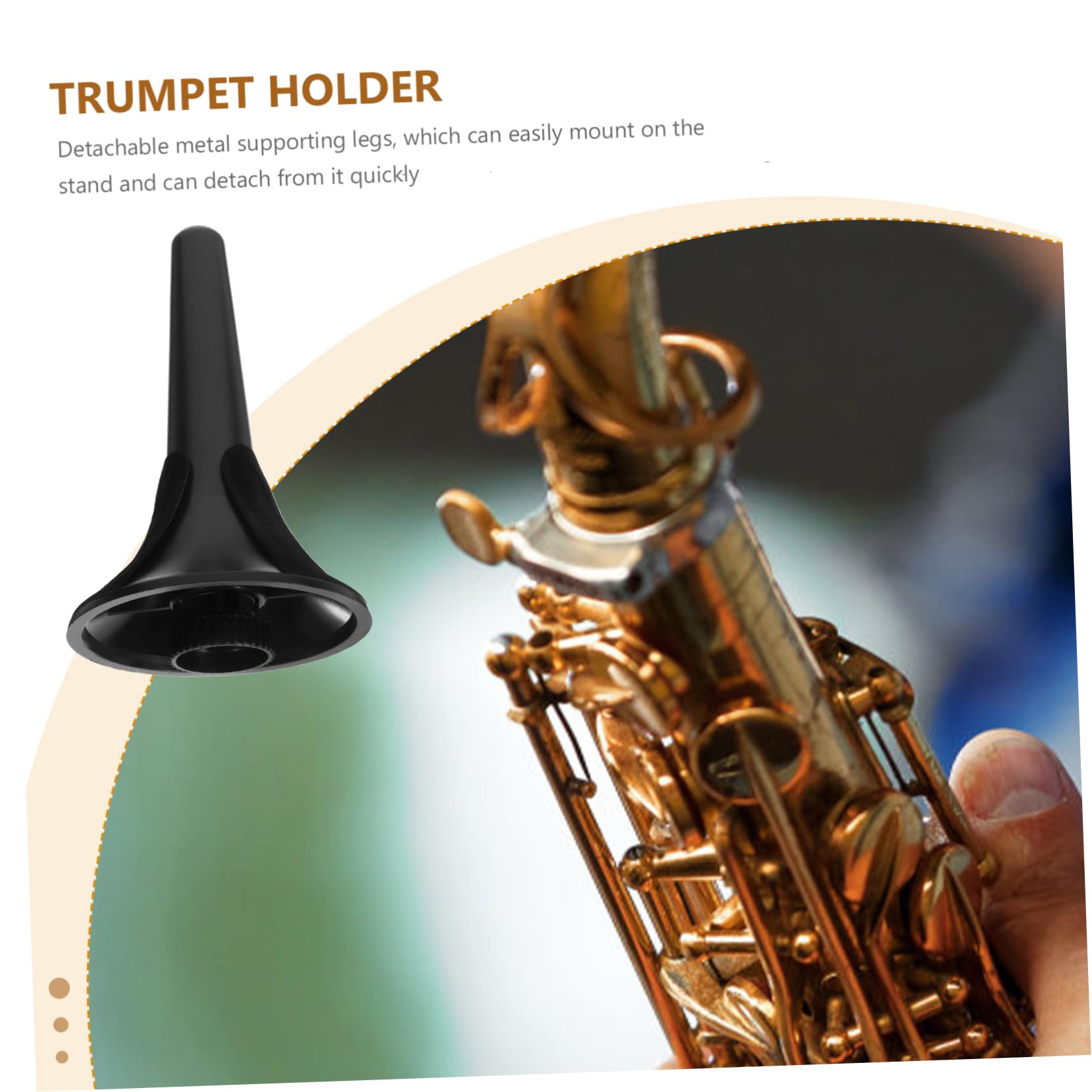 Abaodam 3pcs Professional Trumpet Stand with Detachable Metal Legs Protective Pads