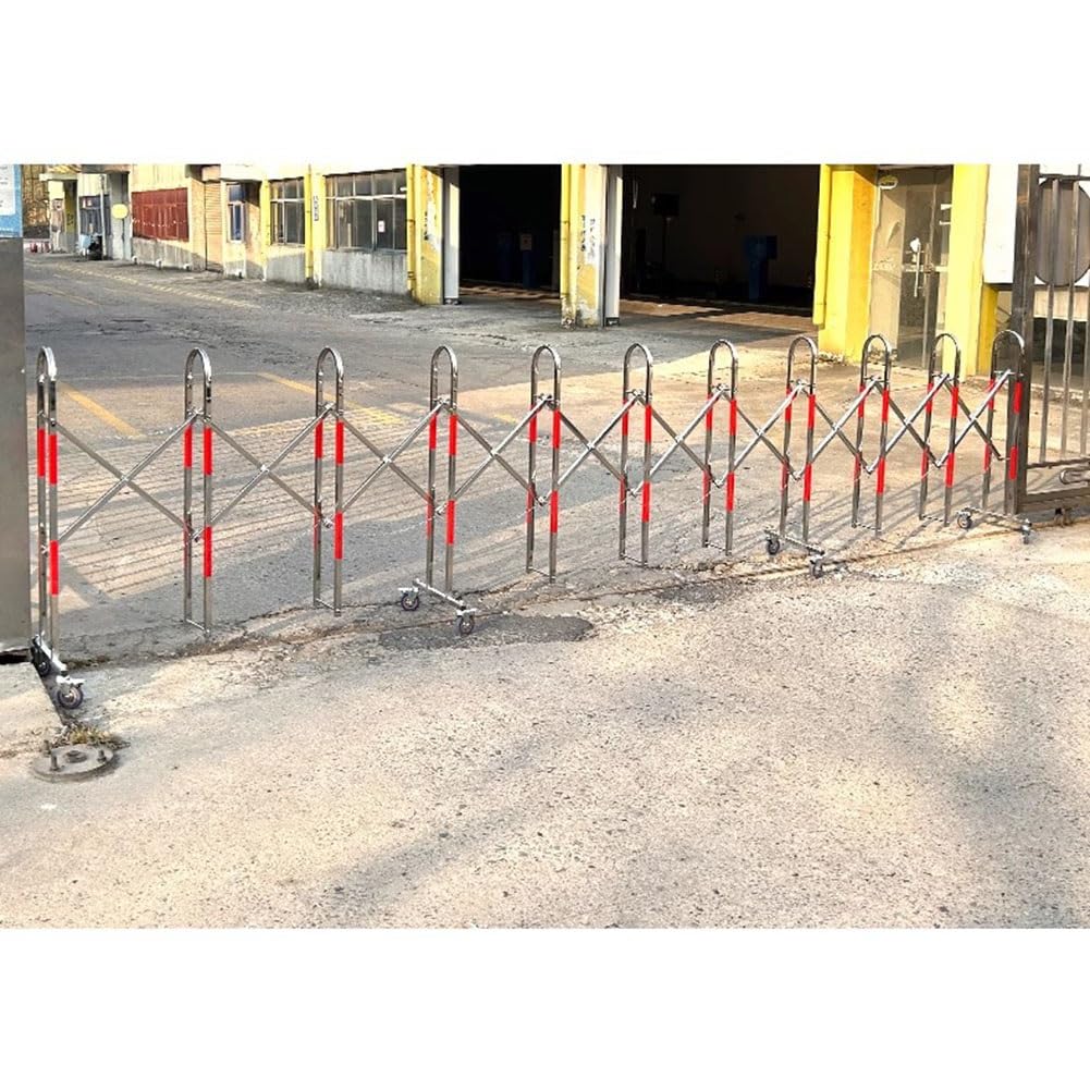 Barricada de metal expandible de 10m, valla móvil de acero para tráfico en garajes
