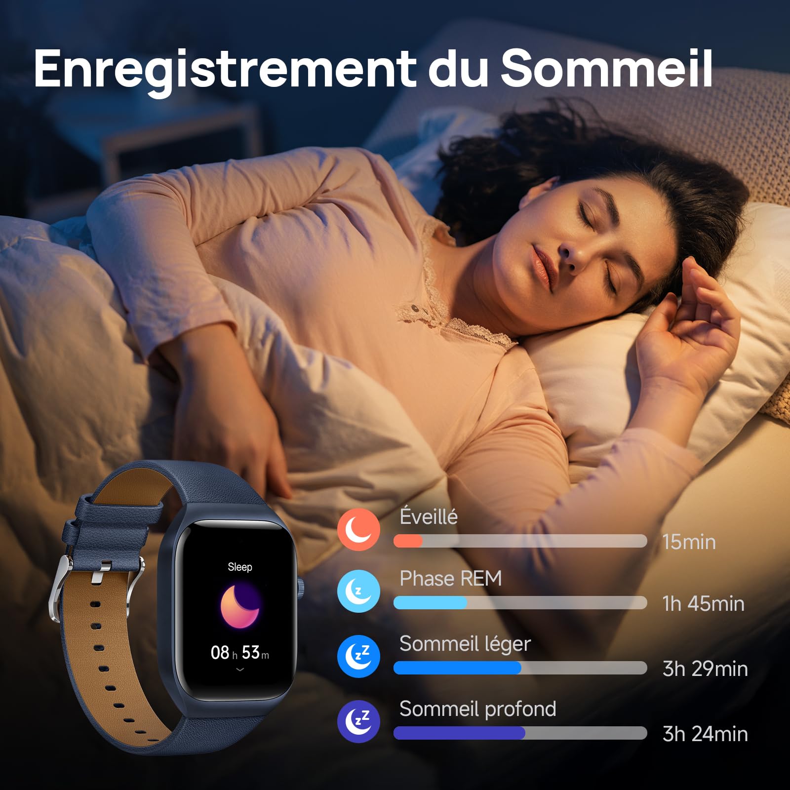 Mibro T2 Montre Connectée Homme Femme, AMOLED 1,75", 8 Jours, GPS Précis | Appels Bluetooth, avec Suivi Cardio Féquencemètre/Sommeil/SpO2, Bracelet Cuir Élégant, pour iPhone Android Samsung