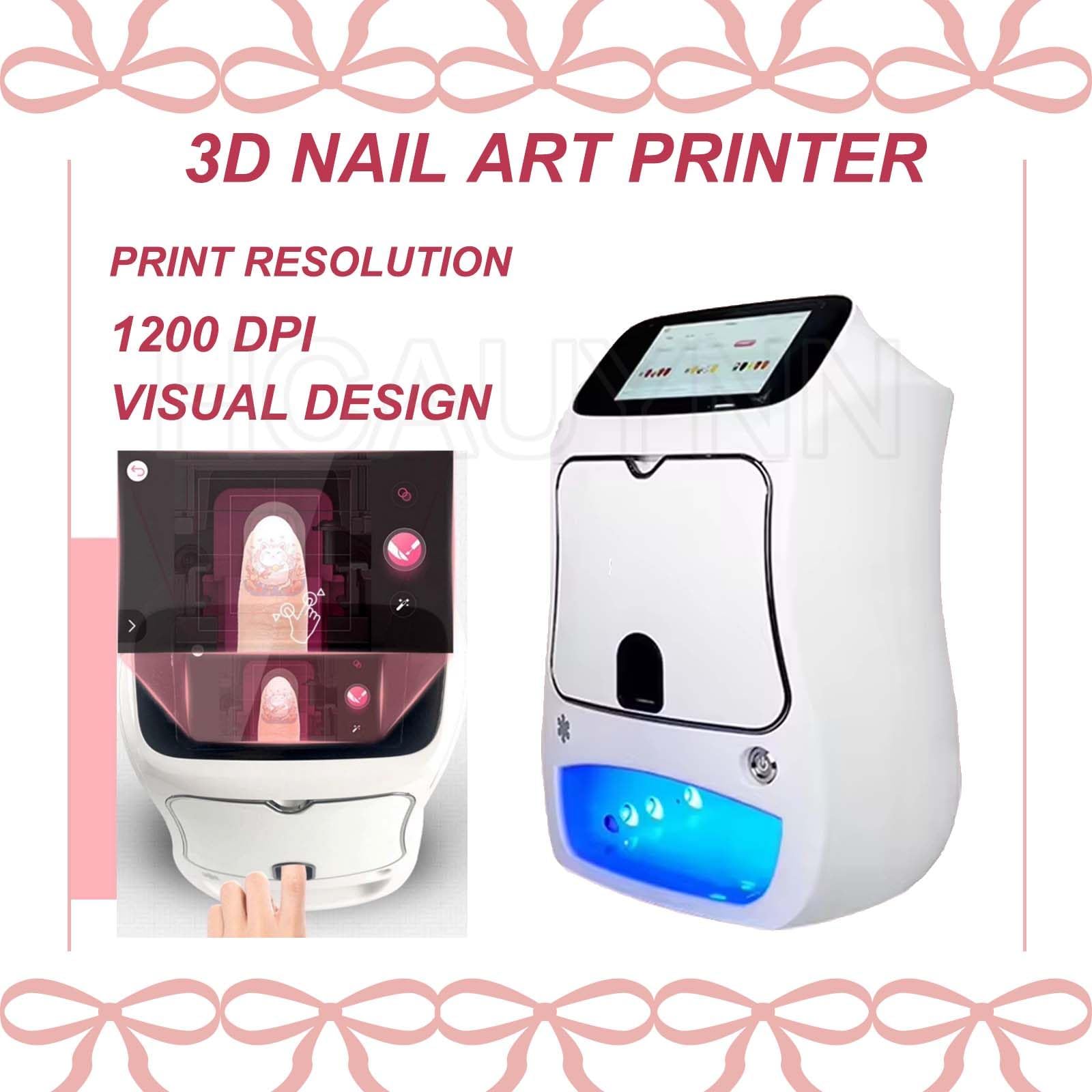 Macchina per Nail Art con Controllo Touch, Caricamento Tramite Connessione Cellulare, Stampa E Asciugatura in Un Unico Dispositivo, Display da 5 Pollici, per Centri Estetici