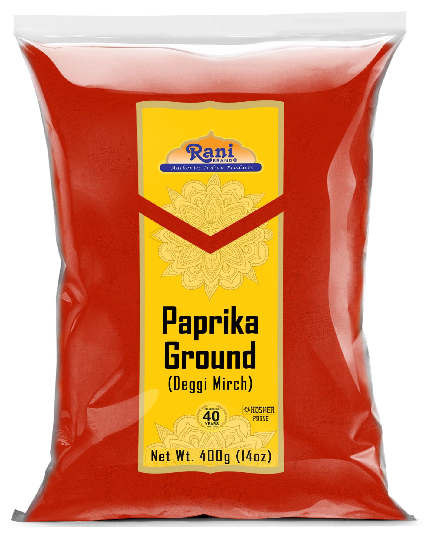 Rani Paprika (Deggi Mirch, Low Heat) Spice Powder, Ground 14oz (400g) ~ All Natural, Salt-Free | Vegan | No Colors | Gluten Friendly | NON-GMO |