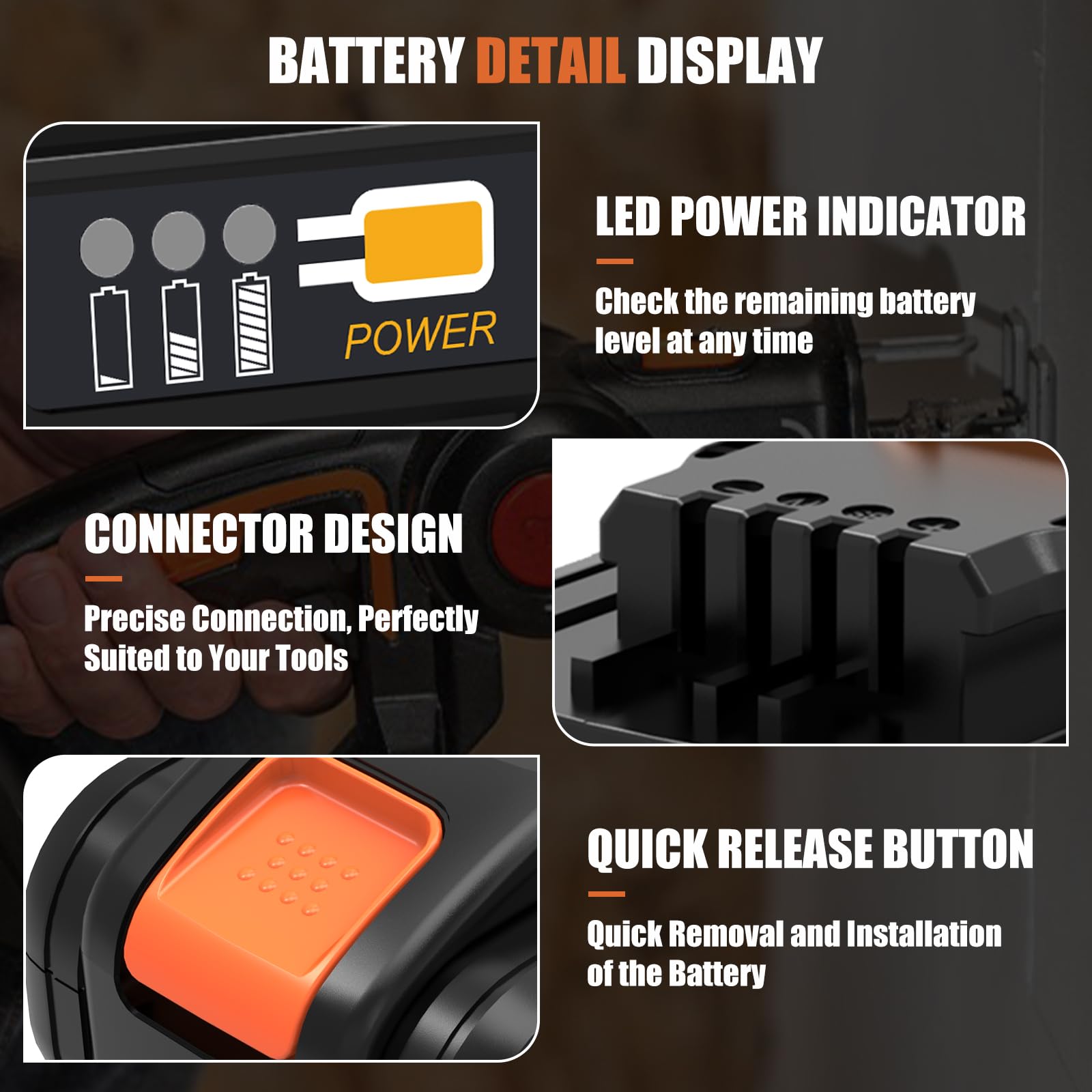 2 pièces Remplacement pour Worx Batterie 5.0Ah