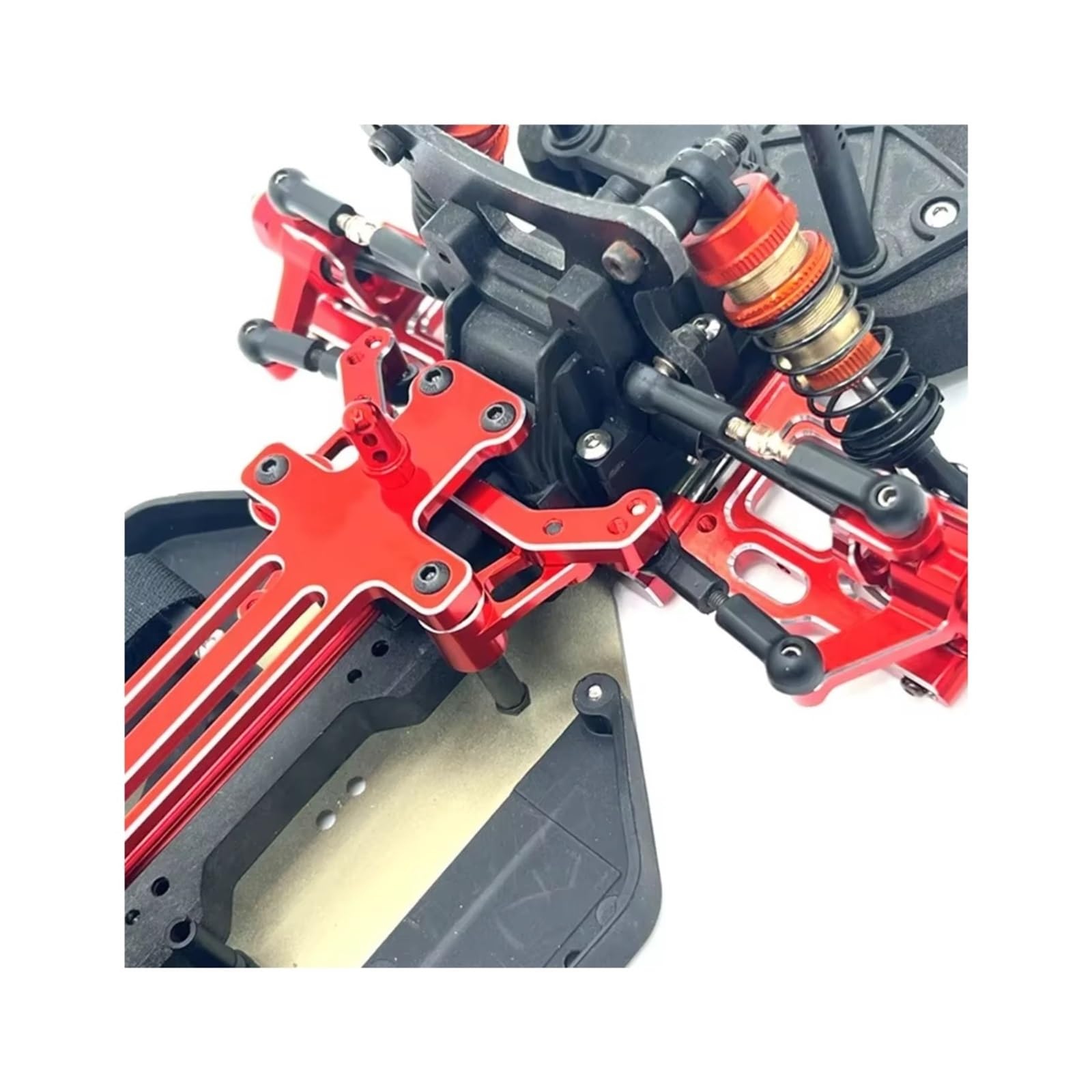 Piezas RC para LC para Racing PTG-2 PTG-2R 1/10 Componente De Dirección De Metal RC Modelo Crawler Coche Camión para Buggy Piezas De Actualización Accesorios De Reemplazo(Yellow)
