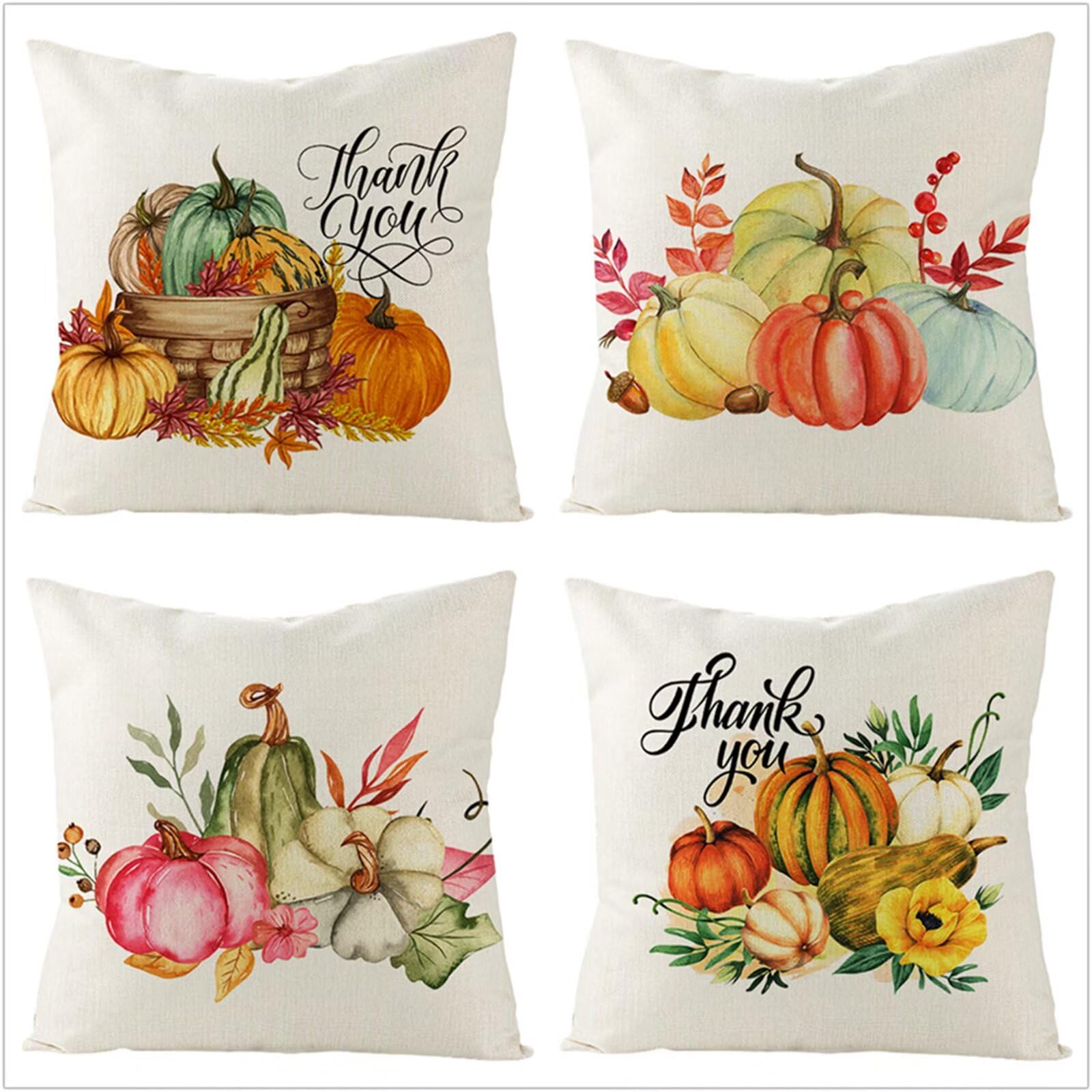 Fundas Cojines 65x65cm,Funda Cojin Modernas Juego de 4 Funda de Almohada Elegantes Decorativa para Sofá Coche Cama Sillas Flor Vegetal Colorida