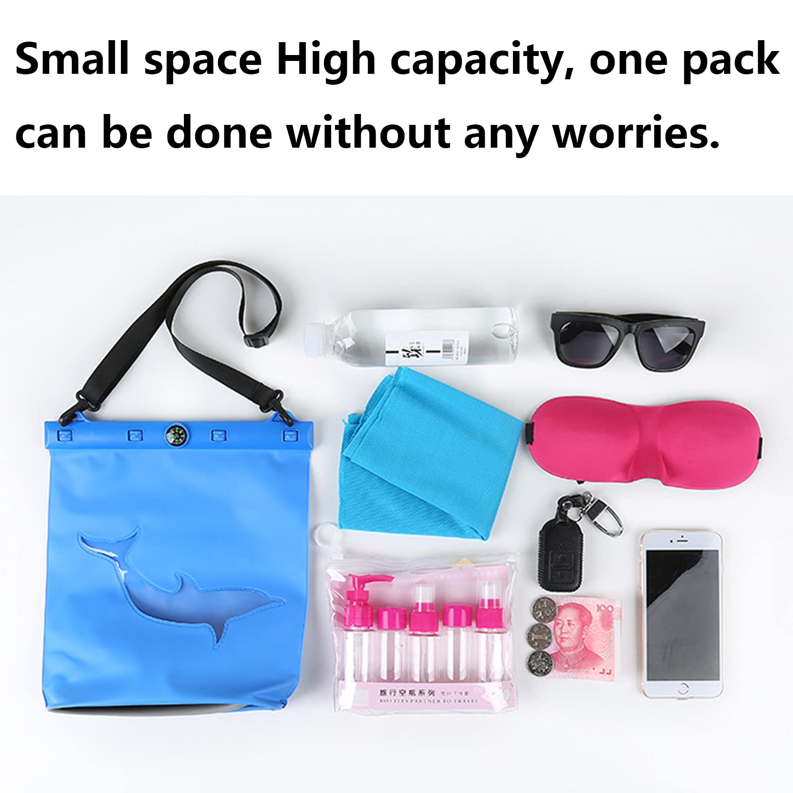 Riñonera Impermeable, Bolsas Estancas para Navegación, con Cinturón Ajustable, para la Playa Navegación Pesca Kayak Rafting Camping Etc 26 * 25 * 6CM