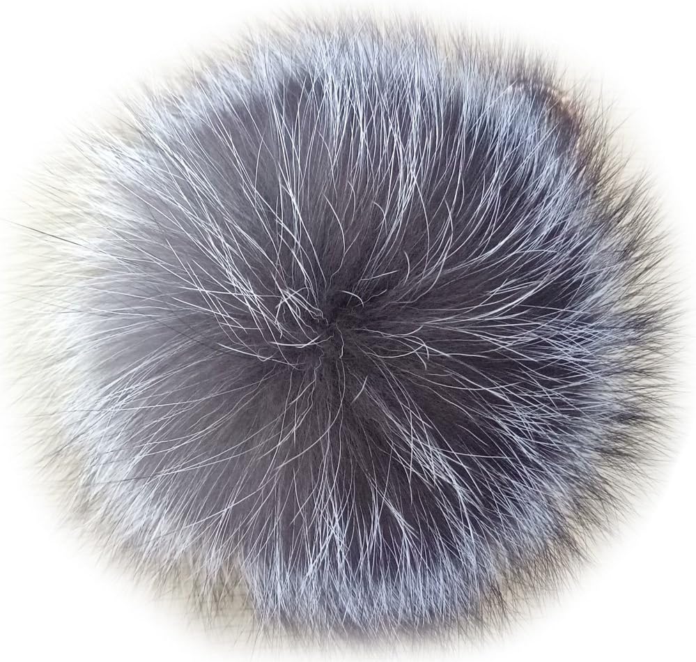Valpeak 5'' Fox Fur Pom Pom Keychain Fur Ball Keychain Fluffy Fur Keychain Balls