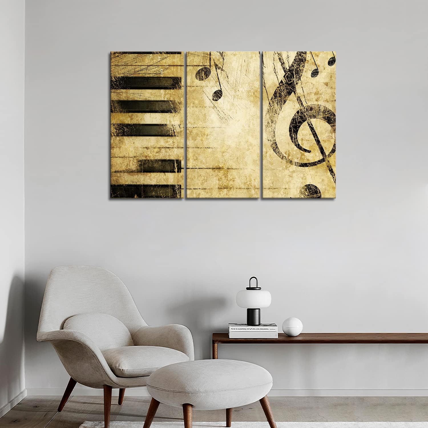 Canvas Wall Art for Music Room - Modern Decor with Piano Keys Painting