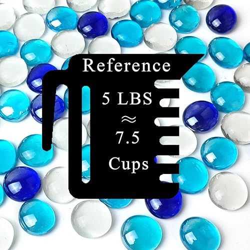 Miniatura 23 de Cuentas de vidrio transparente de 1 libra para jarrones, 100 piedras de vidrio, canicas de vidrio plano transparente para relleno de jarrones, velas