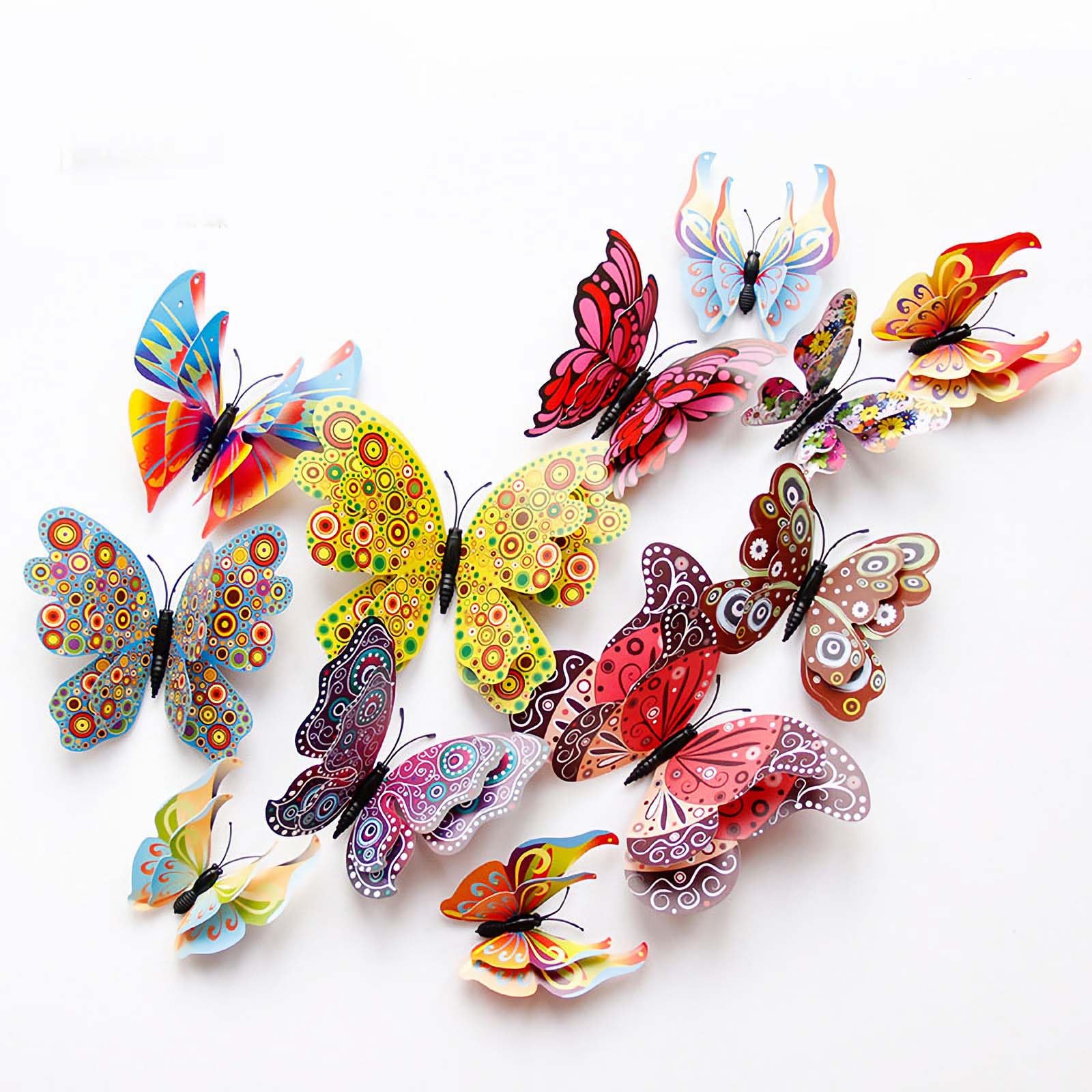 OPSEAM Butterfly Wall Decor 72 PCS, 3D Butterflies Stickers for Party Decorations with Magnets (Circl, 72)
