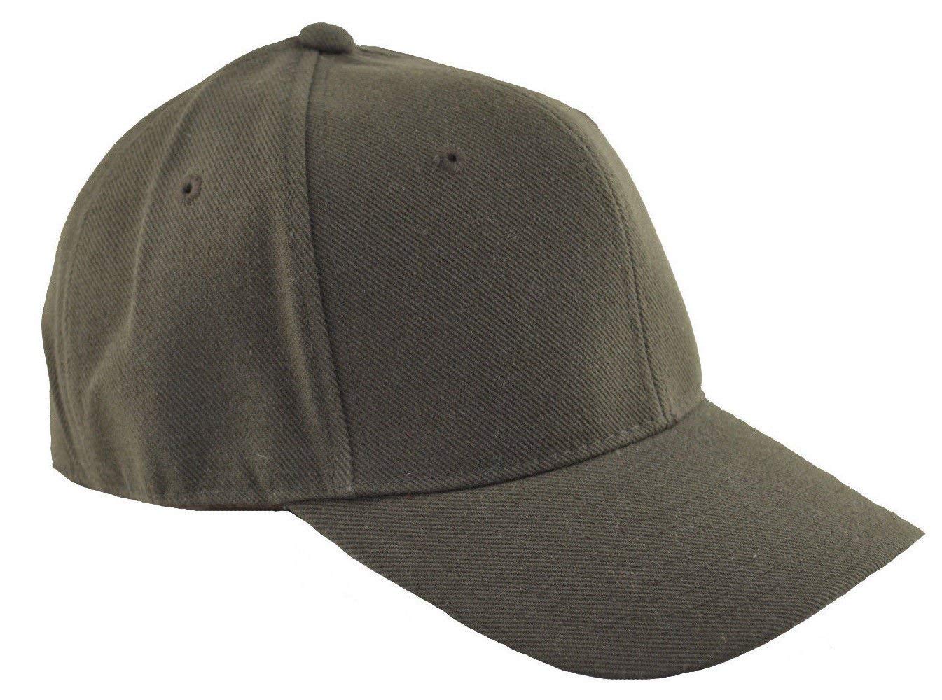 DECKY Fitted Baseball Cap 7 1/4 (12 Colors) (Brown) : Amazon
