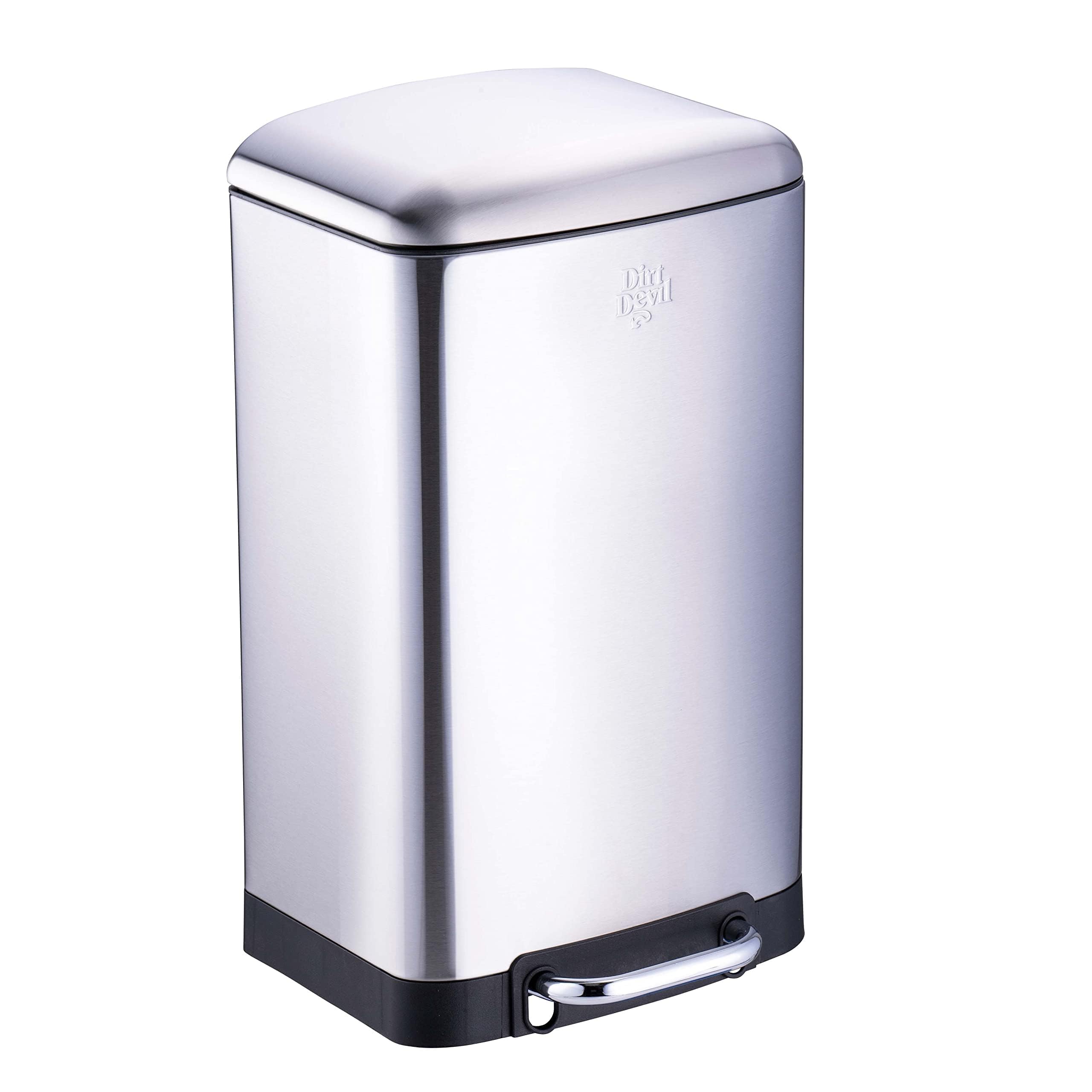 Dirt Devil Pedalafvalemmer - RVS, Zwart, 20L | Afvalbakken