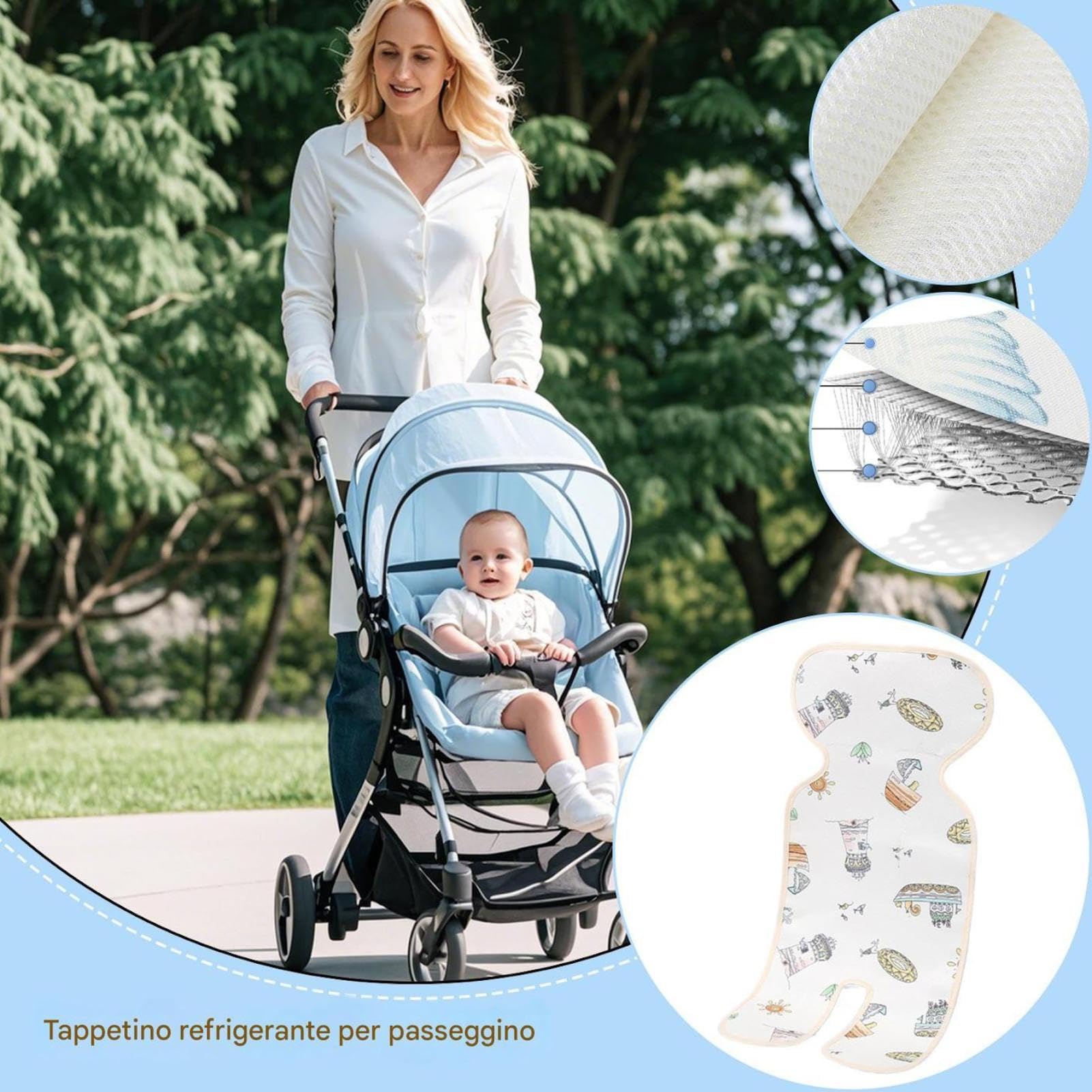 Cuscino Refrigerante Per Seggiolino Auto - Il Dispositivo Di Raffreddamento Per Seggiolino Auto Mantiene Il Bambino Rinfrescato Nelle Calde Giornate Estive, Cuscino Refrigerante Ṕer Śeggiolino Áuto Pe