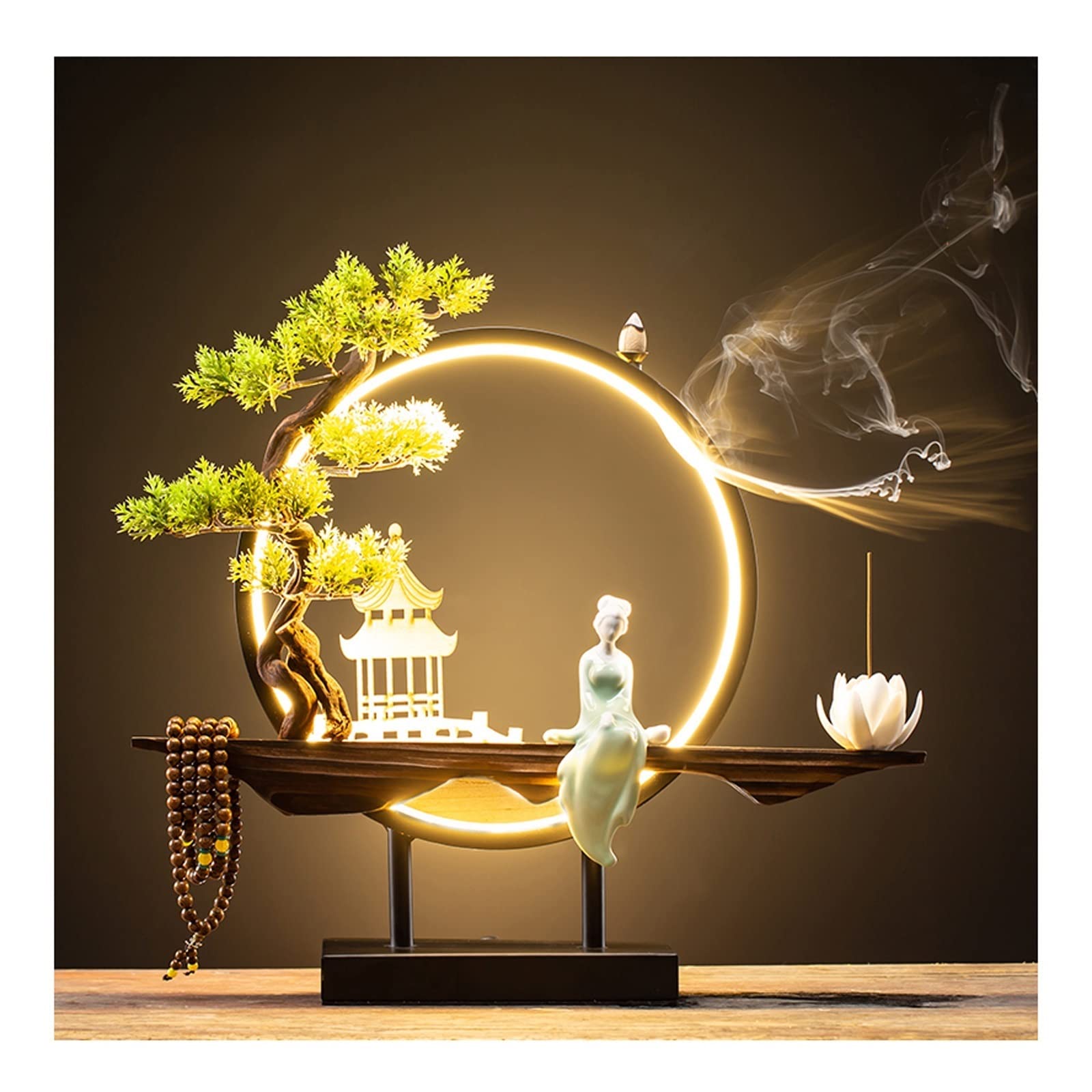 Basxdrfxz G Incense Holder Base Creative Chinese-Style Censer Decorations Ceramic Reflux Holder Aromatherapy Furnace Beautiful Home Decoration(G)