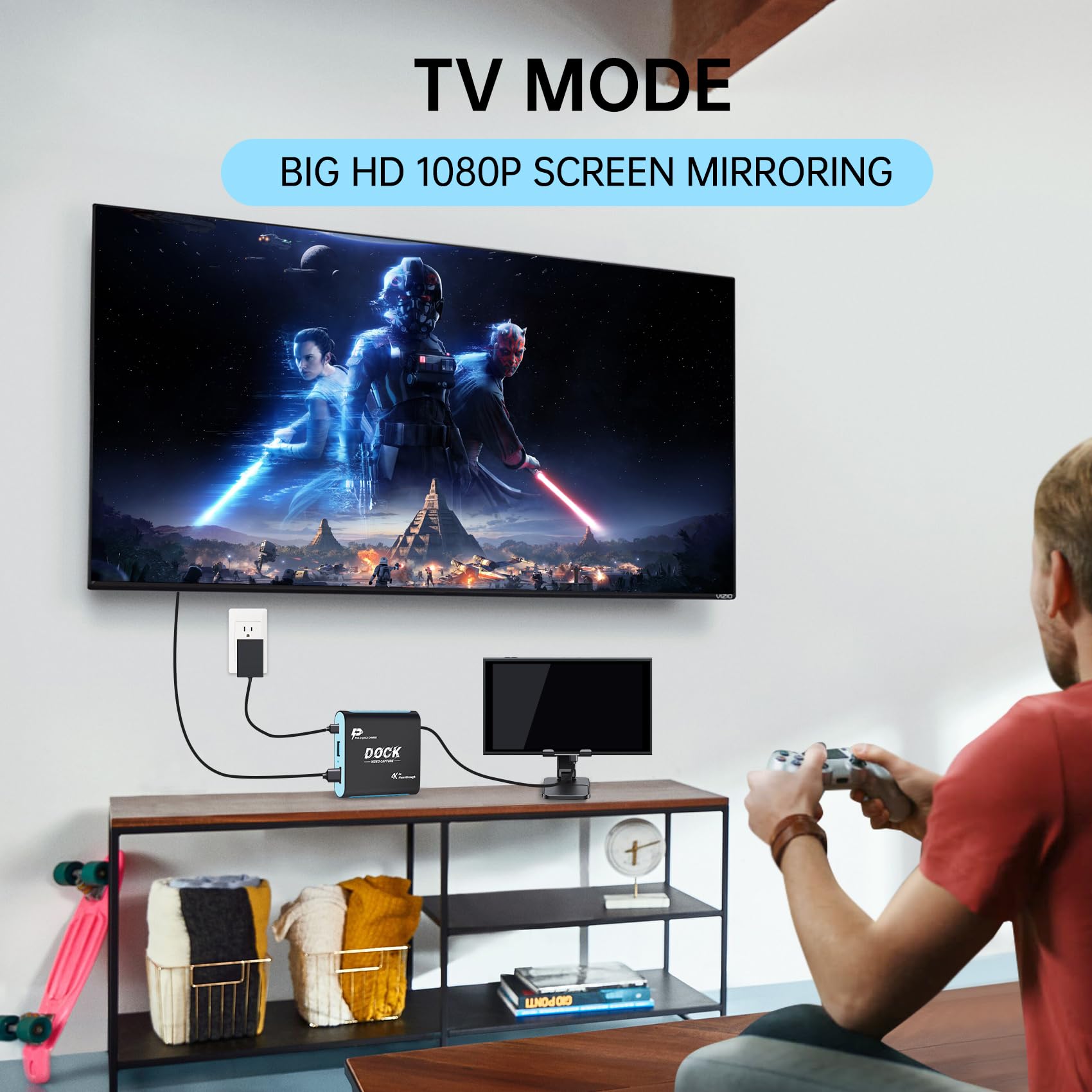 Docking station e acquisizione 2 in 1 per Nintendo Switch 2/Switch/Steam Deck-1080P 60Hz, USB3.0, docking station HDMI 4K con ricarica USB-C PD 100W | Dock da viaggio portatile per streaming di giochi