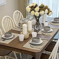 Vista 166 de Faux Leather Placemats and Coasters Set of 2, Round Leather for Dinner Table Mats Heat Resistant Non-Slip Washable Insulation Coffee Mats Kitchen