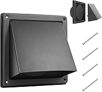 Vista 9 de Salida de ventilación de pared externa de 4 pulgadas con solapa acolchada antirretorno
