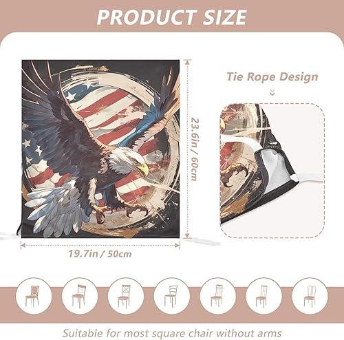 Miniatura 3 de 4th of July Independence Day Brown Bird Decorative Chair Covers for Ceremony Soft Slipcovers fundas para sillas de comedor 6 Set of 6