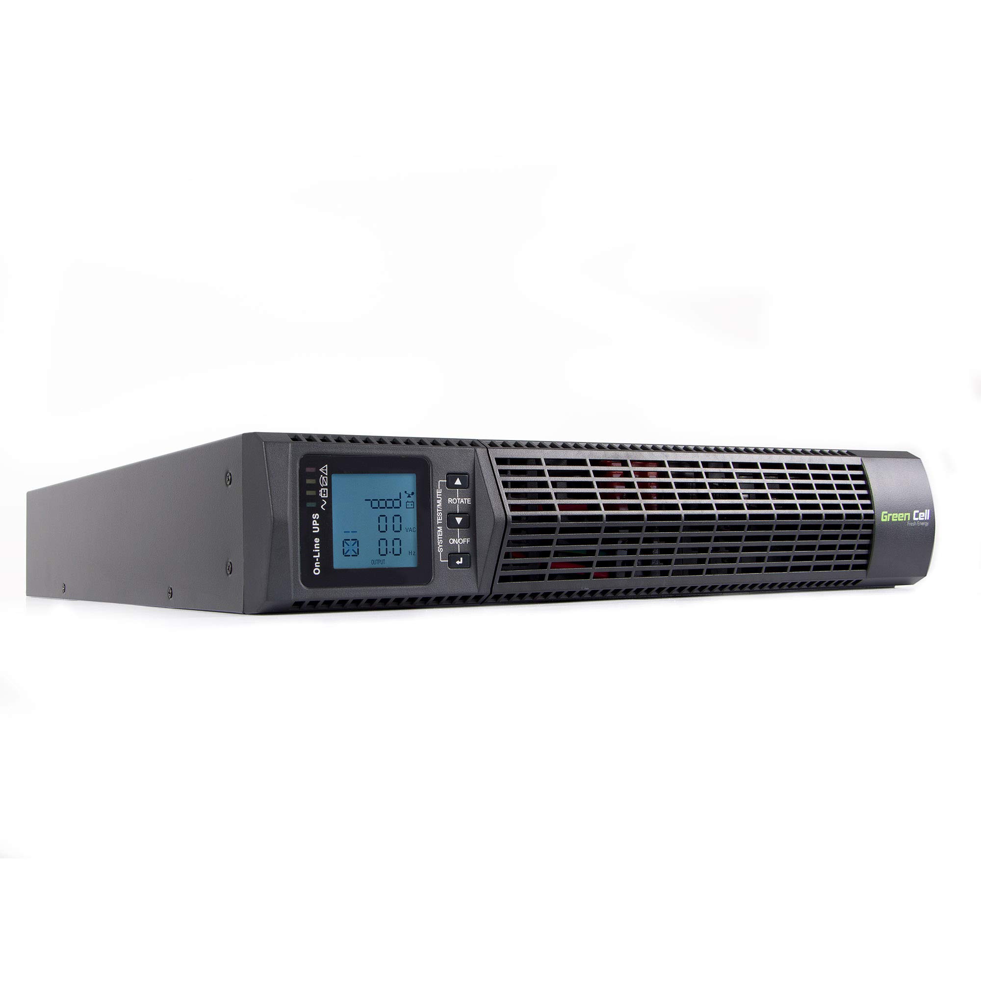 Green Cell Pro SAI UPS Rack Mount Online 2000VA 1800W 230V | 6 Salidas IEC320 C13 10A, USB, RS232, Sistema de Alimentación Ininterrumpida y Protección contra Sobretensiones