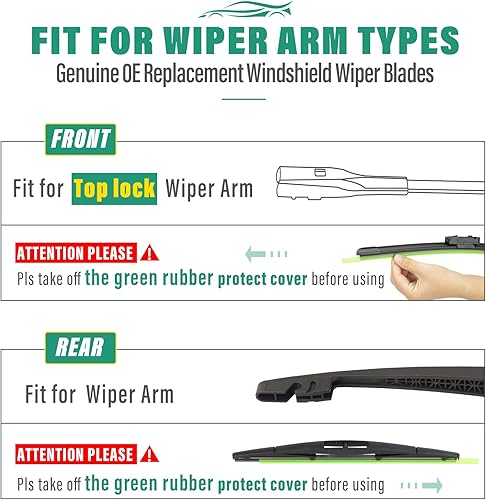 Vista 144 de 26" 20" 16" Windshield Wiper Blades Replacement for Dodge Grand Caravan 2008-2020 / Chrysler Town & Country 2008-2016 Premium All Weather Front Rear