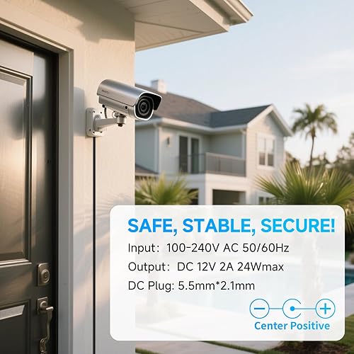 Miniatura 9 de Adaptador de fuente de alimentación de 12 V, 2 A, 6 pies, CA a CC 24 W, 2000 mA, 1500 mA, 1000 mA, 500 mA, cable de alimentación de repuesto con