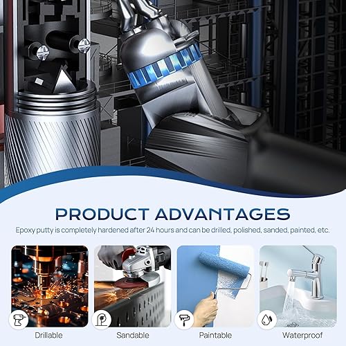 Miniatura 7 de Boncart Masilla epoxi, relleno epoxi multiusos de 2 partes, masilla AB de metal de reparación rápida, alta resistencia, fuerte adherencia,