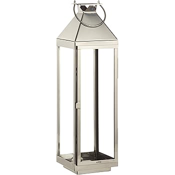 Hohe 58 Cm Silberfarben Edzard Grosse Laterne Edelstahl Vernickelt Grosses Windlicht Laterne Big Mit Ledergriff Kuche Haushalt Wohnen Wohnaccessoires Deko