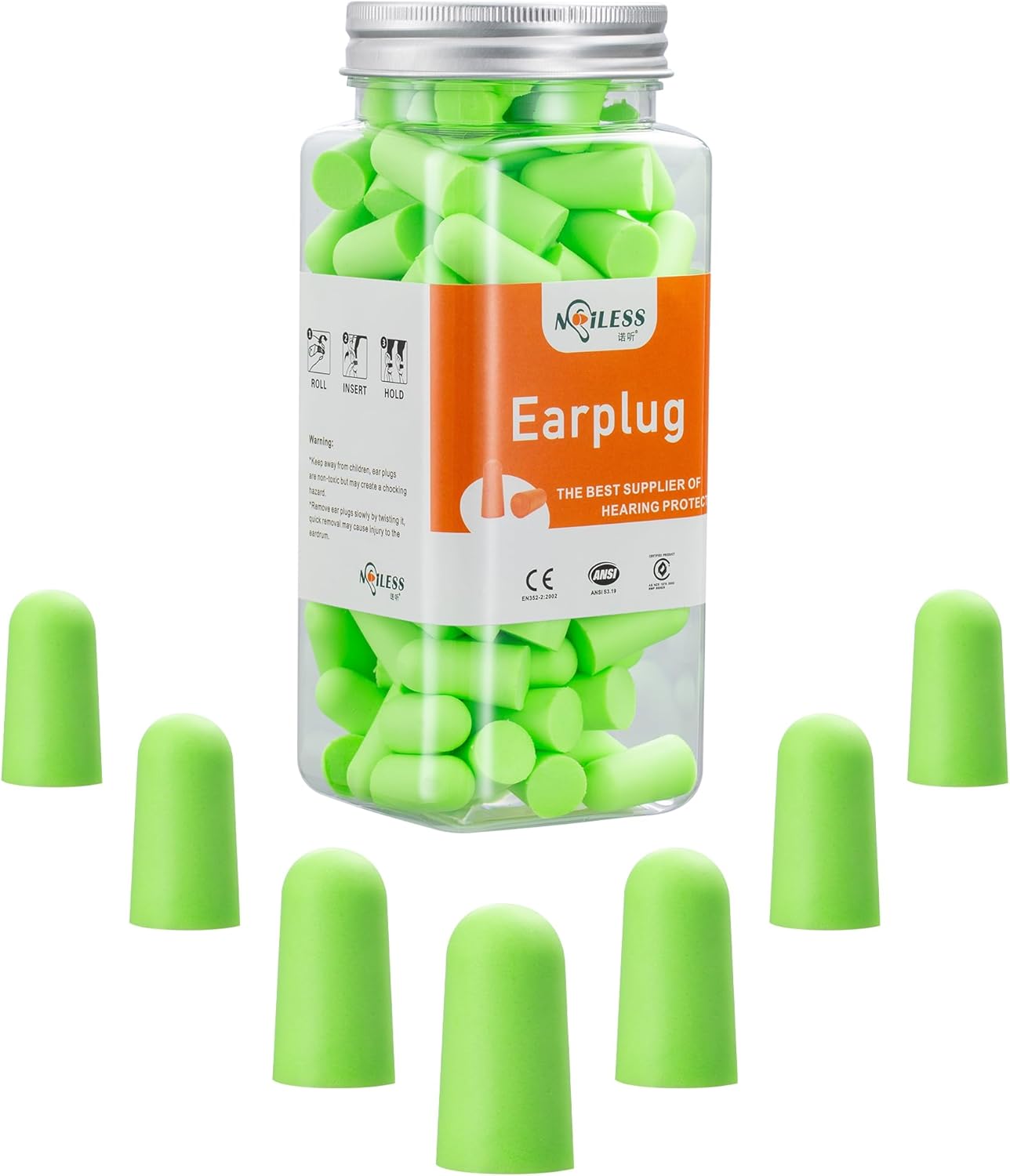 60 Pairs Bottled Earplugs for Noise Cancelling Foam