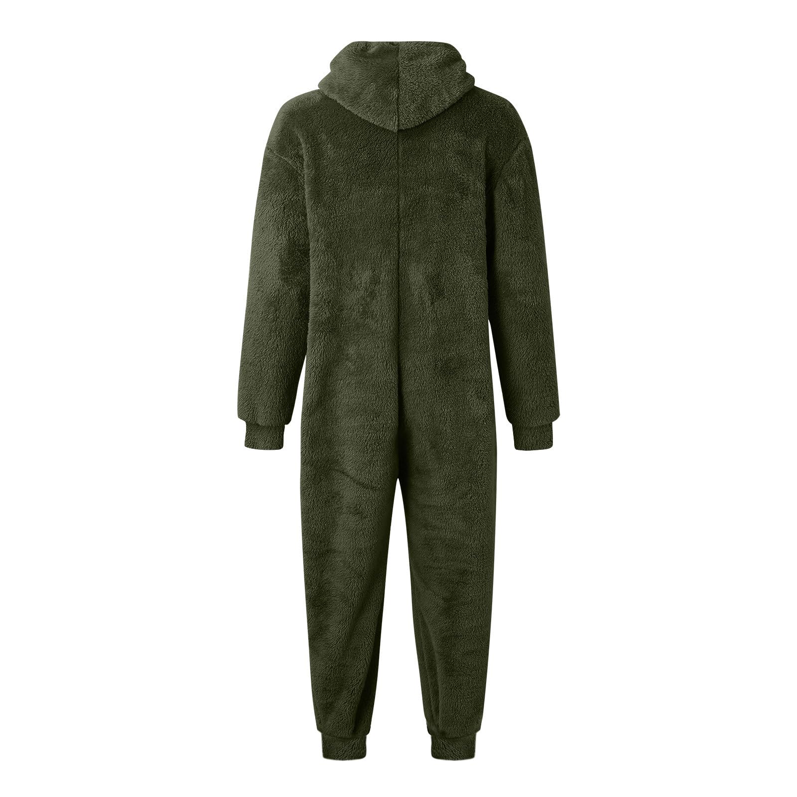Fleece-Overall für Herren, Einteiler, flauschig und weich, Jumpsuit, kuschelig und warm, langärmlig, mit Kapuze, für Herbst und Winter