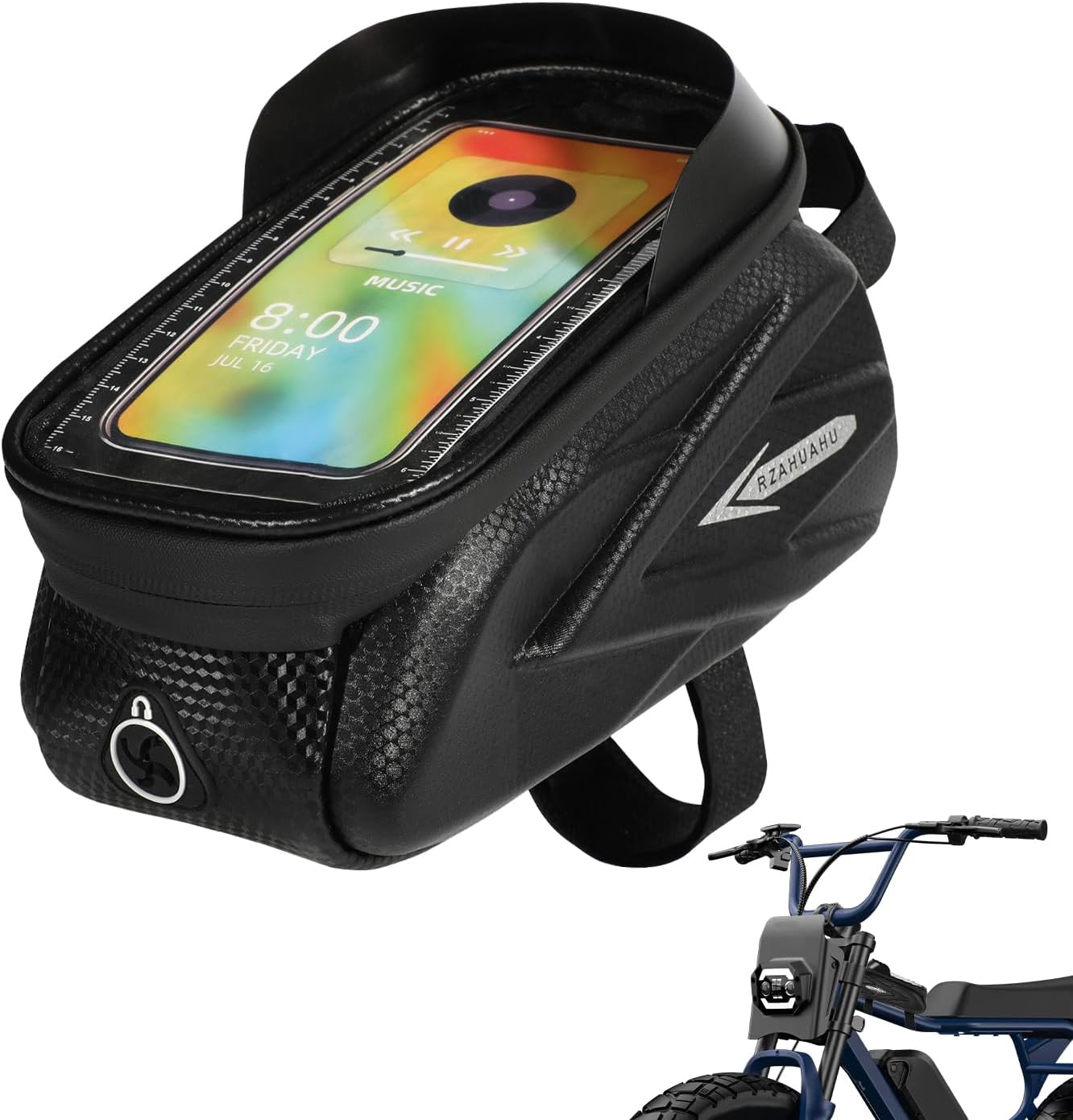 Motorcycle Frame Bag For Macfox, E-Bike Phone Holder Bag Hard Shell Waterproof For Macfox X1 X2 E-Bike Electric Bike Fat Tire Ebike