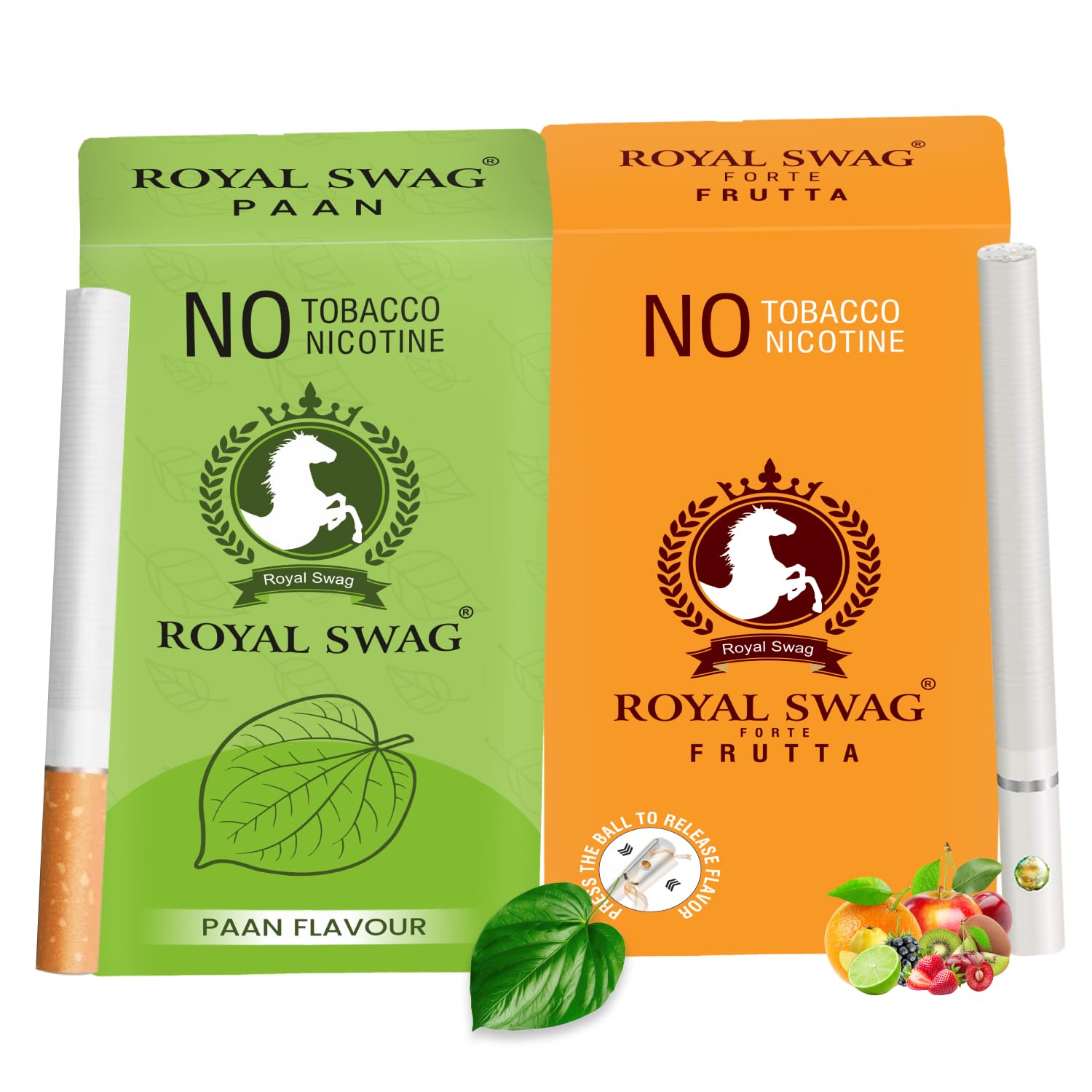 ROYAL SWAG Ayurvedic & Herbal Cigarettes 100% Tobacco-free and Nicotine-free PAAN, Mint Flavour (20 Sticks) | Made with 100% Natural Ingredients - Made in India