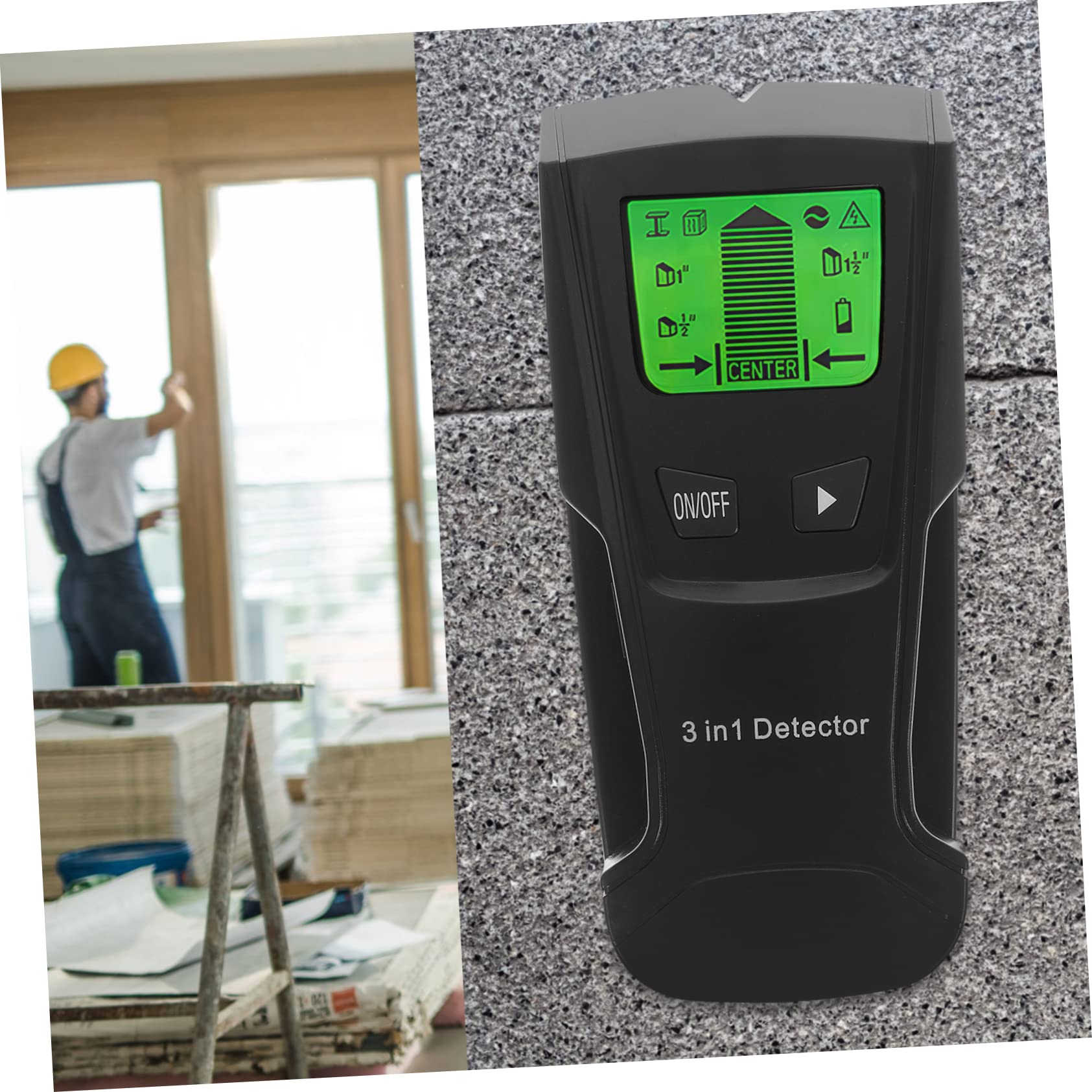 Elektronischer Wandscanner 6f22 9v mit Lcd Display, Schwarz