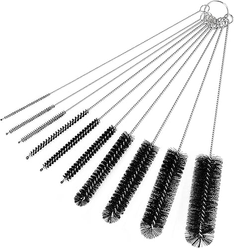CiaraQ Cepillos de limpieza de botellas, juego de cepillos de tubo de nailon de 9.8 pulgadas, limpiador para botellas de cuello estrecho, tazas con