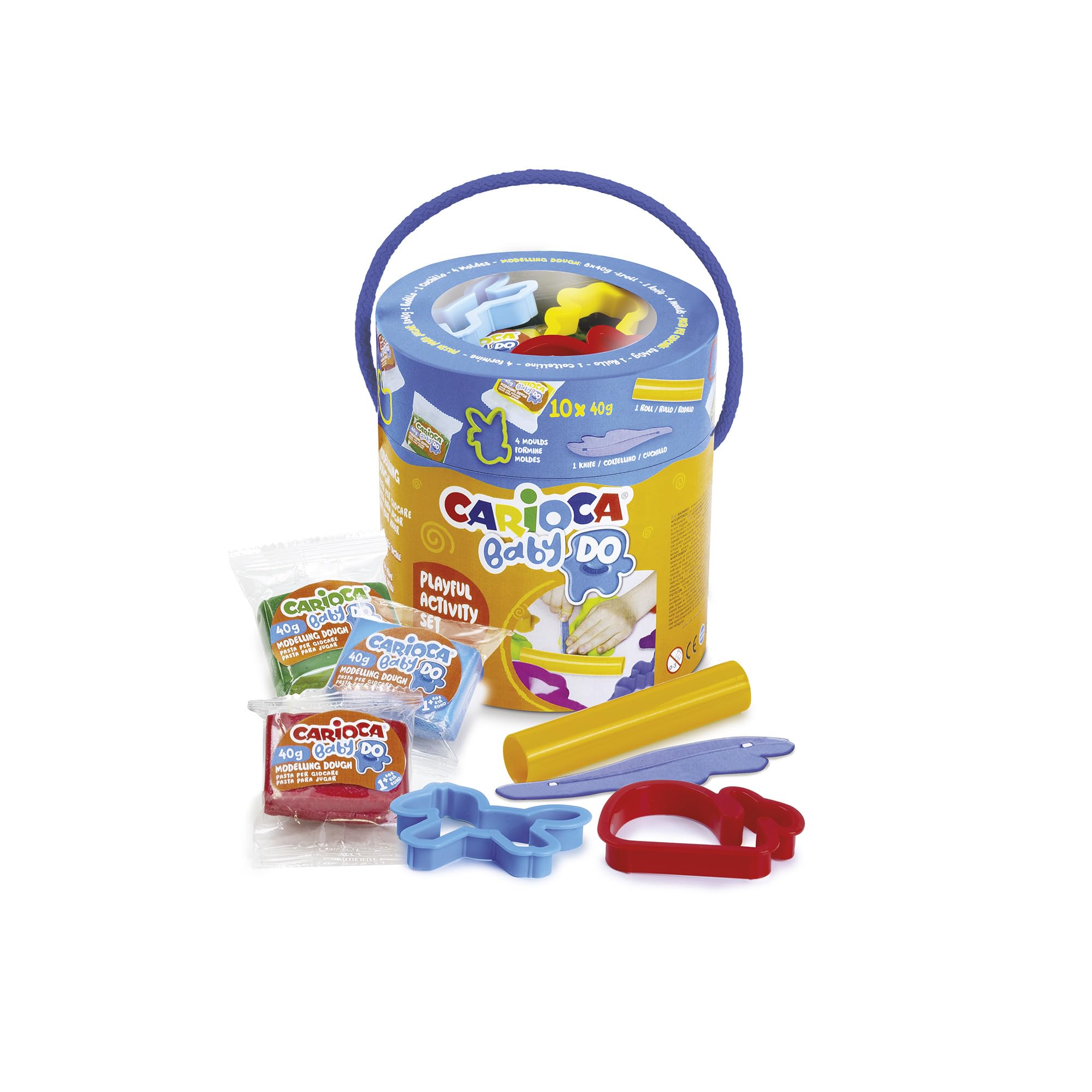 Carioca Creative Set for Baby |Includes 8 Baby Do Modelling Paste 40 grs plus 6 Modeling Tools | Contains Wheat |14 Pieces