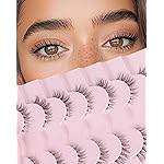 Frihappy Eyelashes Natural False Eyelashes Wispy Eyelashes Natural Look Eye Lashes Wispy Fake Lashes Clear Band Lashes FRH-21