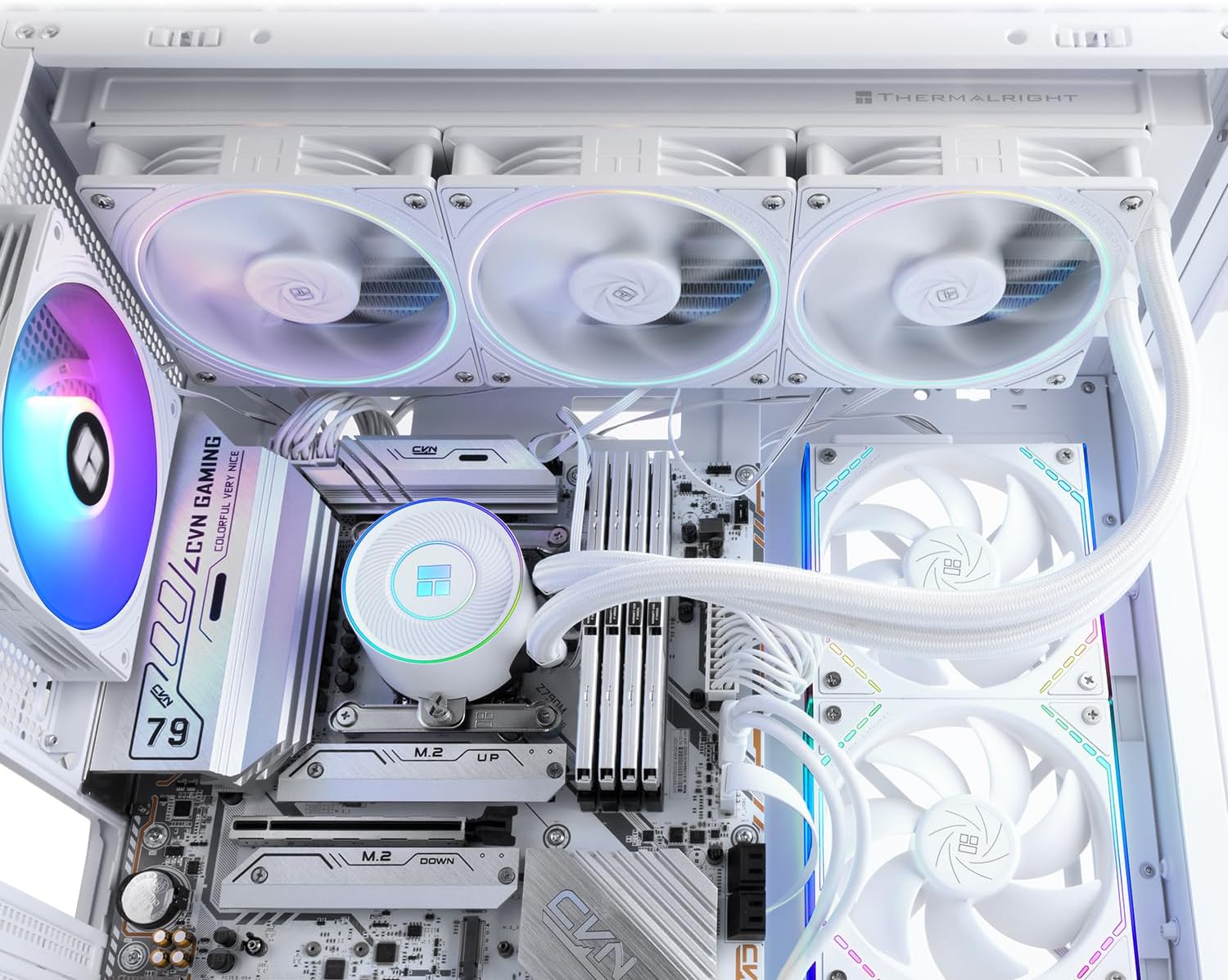 Thermalright Aqua Elite 360 V5 ARGB White AIO CPU Cooler, ARGB PWM Cooler Fans with 2000RPM, for Intel Lga1150/1151/1155/1156/1200/1700/1851, AMD: AM4/AM5, Case 360mm AIO Radiator