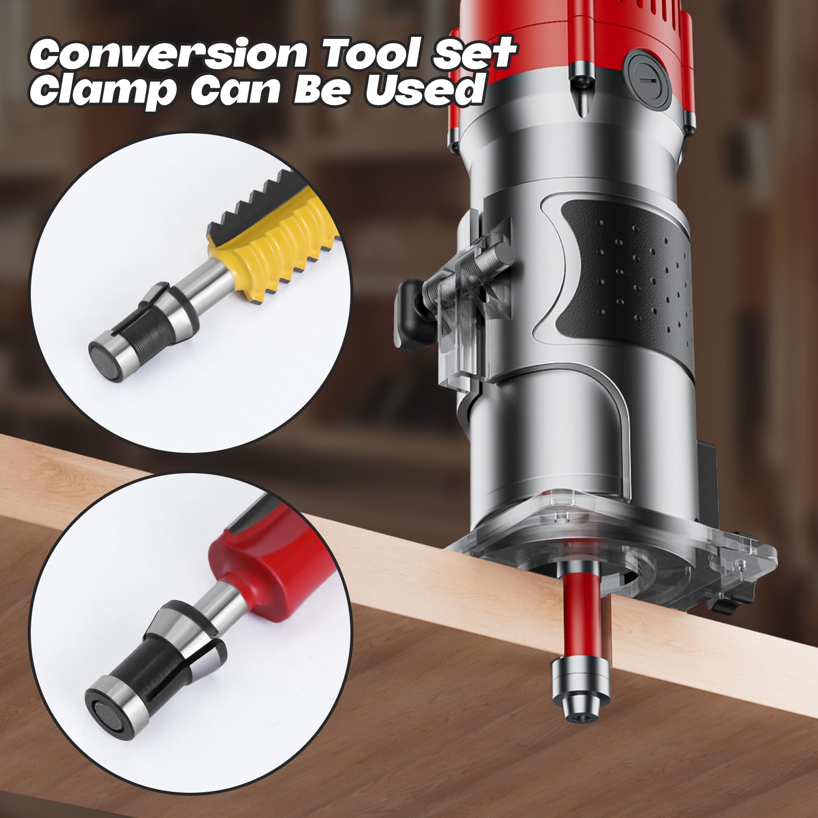 10 Stück Spannzangen Set, Oberfräsen Spannzangenfutter, Geradschleifer Ersatzspannzange, 6 Klemm-Adapter (6 mm, 6,35 mm, 8 mm) mit 4 Muttern, Hochpräzise Stahl-Spannzangenfutter für Graviermaschine