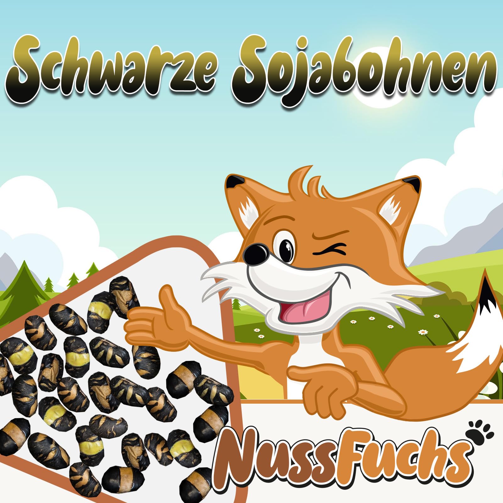 Sojabohnen 2kg - schwarze Sojabohnen geröstet & gesalzen vegan glutenfrei ohne Zusätze schwarze Edamame Bohnen ohne Fett geröstet knuspriger Snack für zwischendurch (2kg im Behälter)