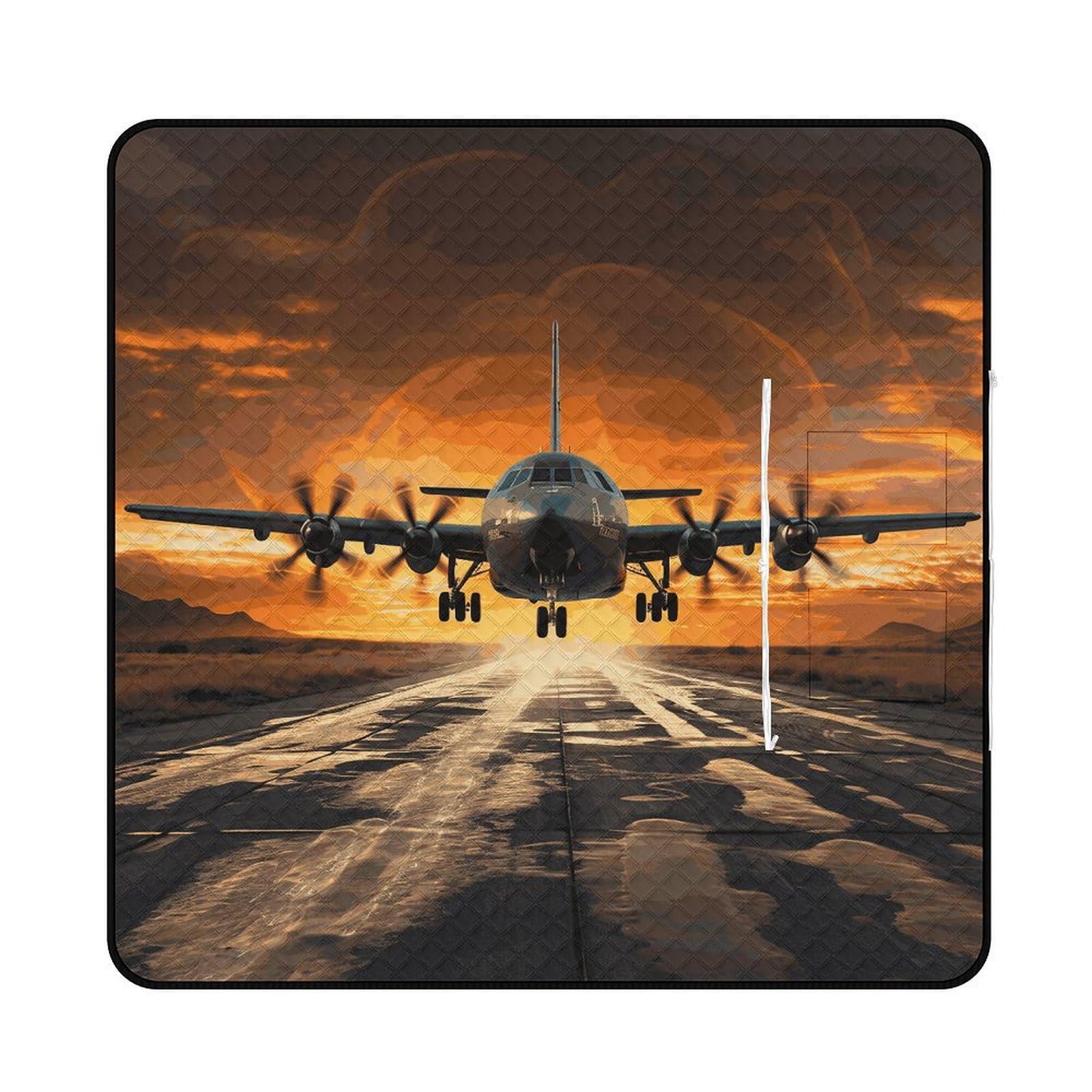 Couverture de pique-nique imperméable et pliable motif avion militaire pour camping et parc