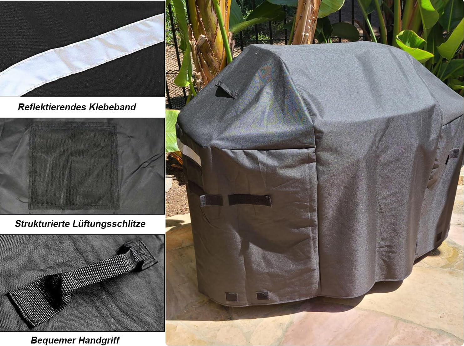 Grillabdeckung für Weber Spirit and Spirit II 200 Series, 7138 Grill Abdeckung for Weber Spirit II E210, S210, E210 Gasgrill, 141CM 600D Oxford BBQ Abdeckhaube, Heavy Duty & Wasserdicht, Reißfeste, UV
