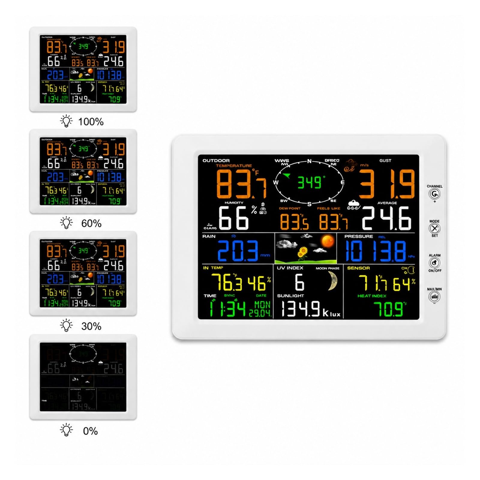 Pluviometro, Stazione Meteorologica WiFi 14 In 1 Con Sensore Esterno FT0300
