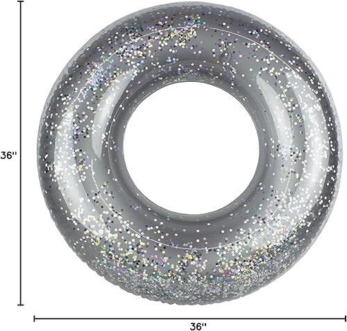 Miniatura 10 de Poolmaster 87133 - Tubo flotante de piscina con purpurina plateada de 36 pulgadas, multicolor