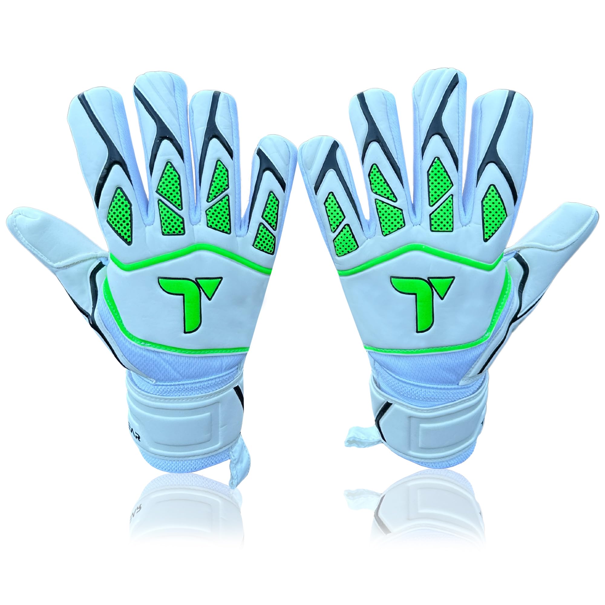 TIGEAR Vortex Series Goalkeeper Gloves (White, 4)