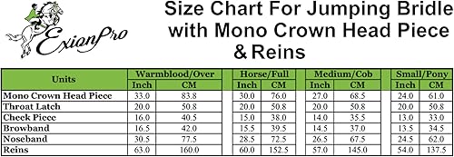 Miniatura 3 de Exion - Brida de cazador acolchada suave con riendas forradas de goma de cuero con tope de mano, brida inglesa cazador para caballos  Brida inglesa