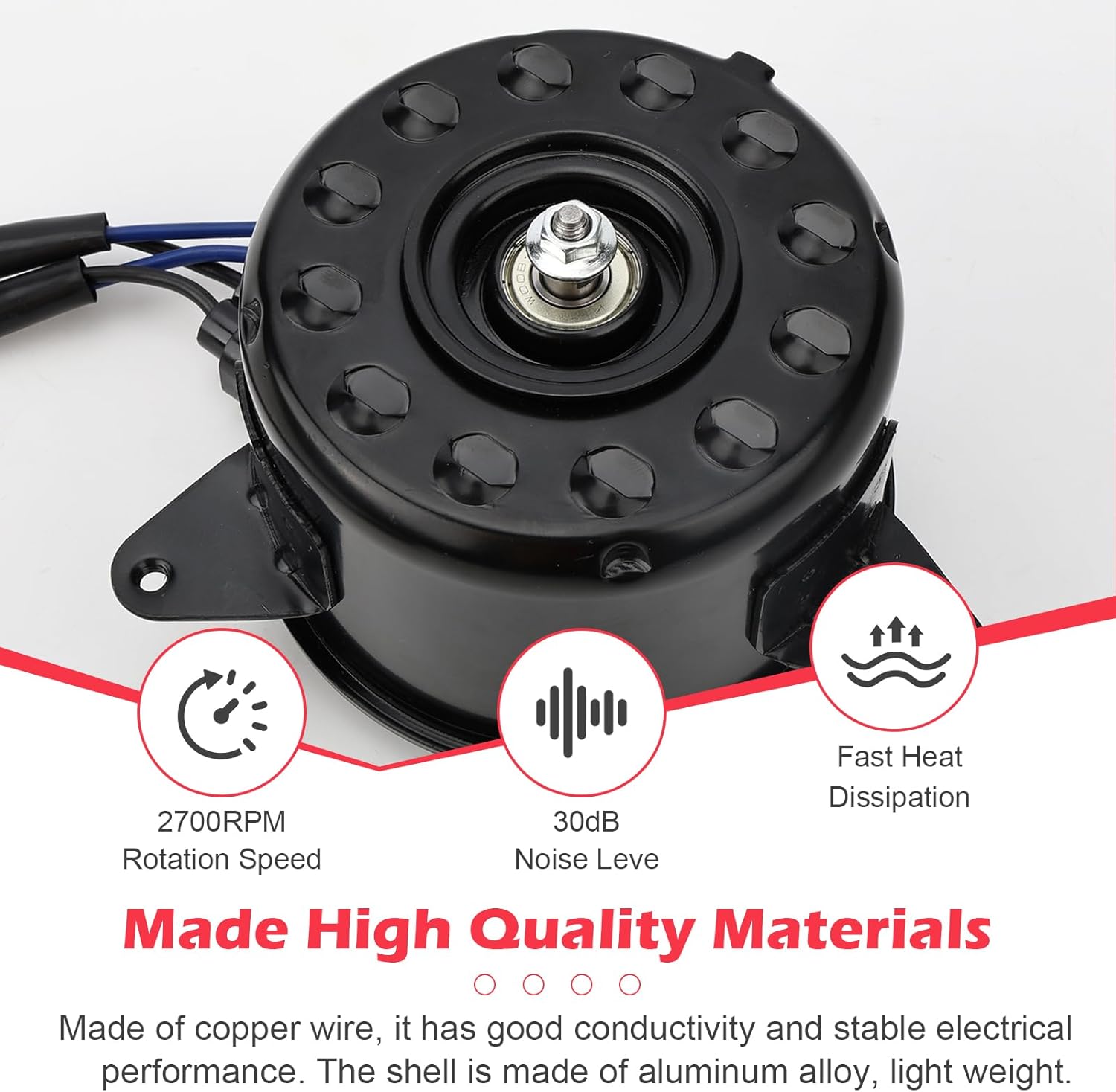 21487-1KA0A Radiator Fan Cooling Motor for Nissan Versa Sedan 2012-2019，Versa Note Hatchback 2014-2019, L4 1.6L, Sedan/Hatchback, Automatic CVT Replaces 21487-1KA0B 21487-1KA0E