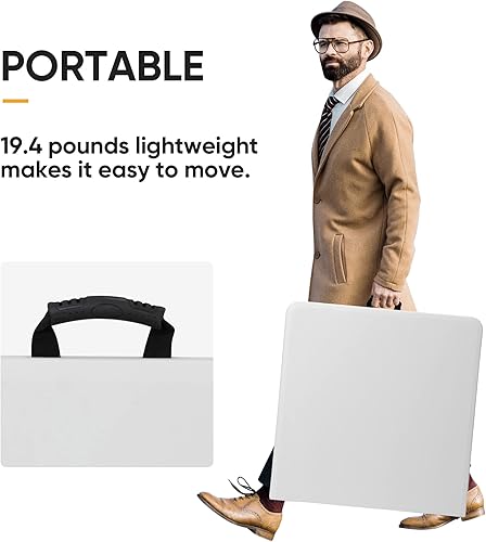 Miniatura 29 de ZENY Mesa plegable de 6 pies, mesa de picnic portátil, mesa de plástico para picnic en interiores y exteriores, fiesta, campamento, mesa plegable