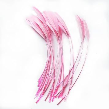 HAPPY FEATHER 40PCS 5-7 inch Goose Feathers for Crafts, DIY, Dream Catchers, Party Decorations Accessories-Pink